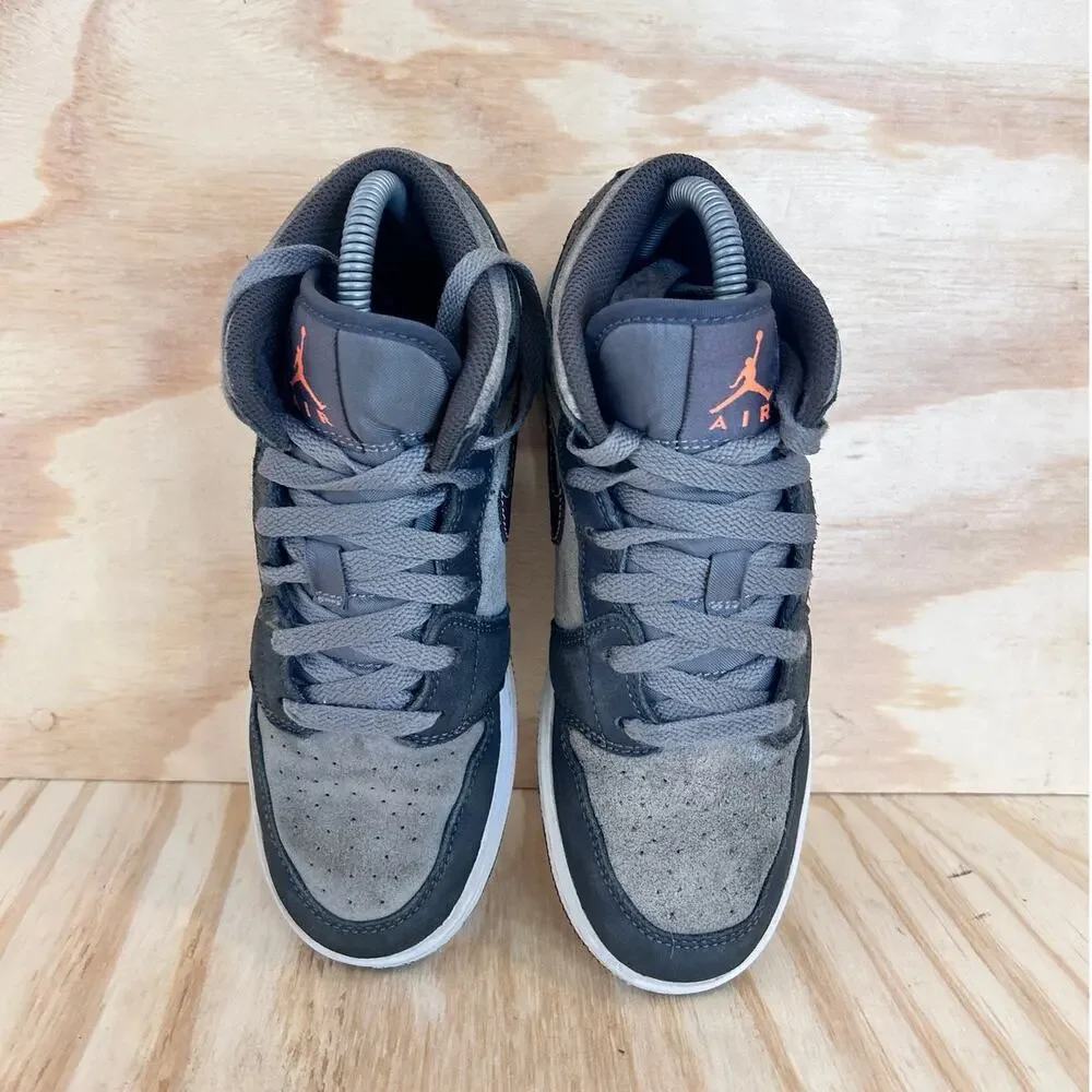 Nike - Air Jordan 1 Mid SE BG - Sneakers - Gray - Big Kids - 5.5Y - FQ8341-017